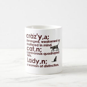 Verrückte Katzen-Damen-Tasse Kaffeetasse