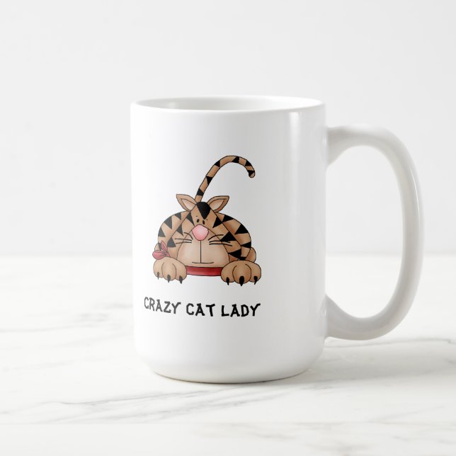 Verrückte Katzen-Damen-Tasse Kaffeetasse (Rechts)