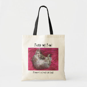 Verrückte Katzen-Damenspaßrosa-Taschentaschen Tragetasche