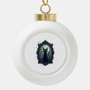Verrückte Katzen Spiegel Keramik Kugel-Ornament