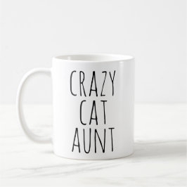 Verrückte Katzen-Tante Text Design Kaffeetasse