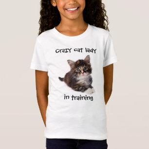 Verrückte Katzendame im Training T-Shirt