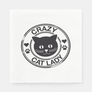 verrückte Katzenfrau Serviette