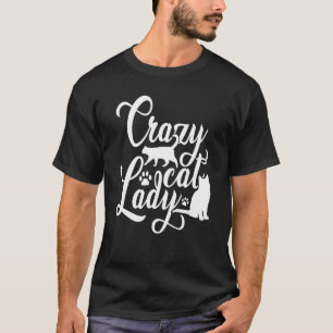 Verrückte Katzenlady Grafik Katzenbesitzer Katzen T-Shirt