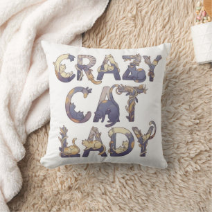 Verrückte Katzenlady Kissen