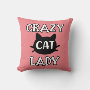 Verrückte Katzenlady Kitty-Mama  Süße Katze Rosa S Kissen