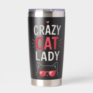 Verrückte Katzenlady Lustiges Süßes Katzenliebhabe Thermobecher