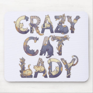 Verrückte Katzenlady Mousepad