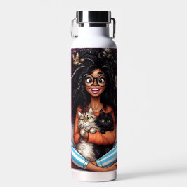 Verrückte Katzenlady  Trinkflasche