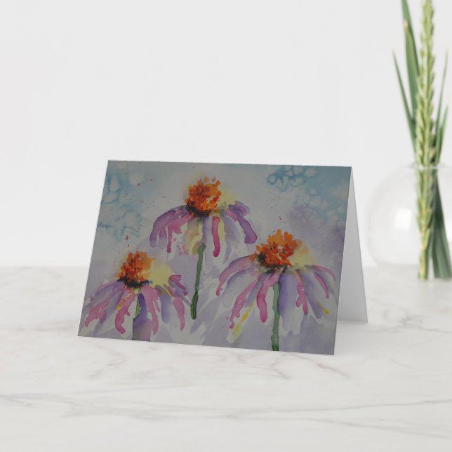 Verrückte Kegel-Blumen-Anmerkungs-Karte Karte (Vorderseite)