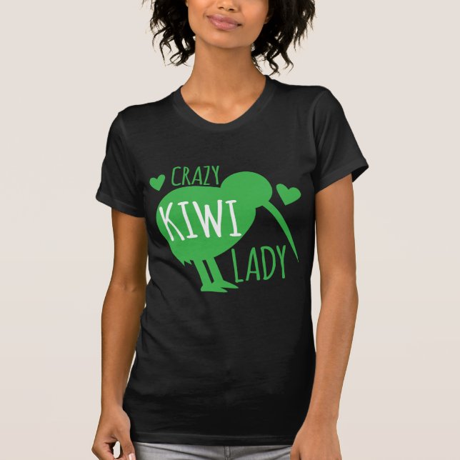 Verrückte Kiwi-Dame T-Shirt (Vorderseite)