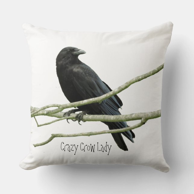 Verrückte Krähen-Dame Accent Pillow Kissen (Vorderseite)