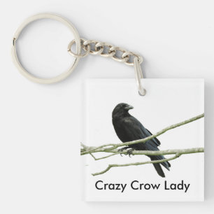 Verrückte Krähen-Dame Keychain Schlüsselanhänger