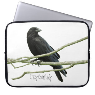 Verrückte Krähen-Dame Laptop Sleeve