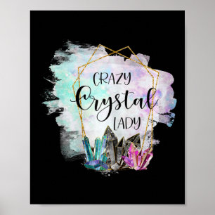 Verrückte Kristall-Lady - Heilsteine Esoterik Ge Poster
