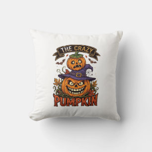 Verrückte Kürbis Halloween Hexenhut Fledermäuse Kissen