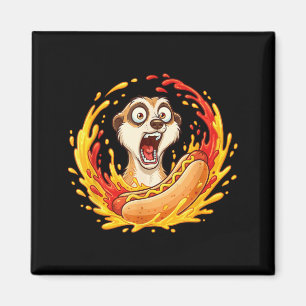 Verrückte Meerkatze Hot Dog Sauce Explosion Cartoo Magnet