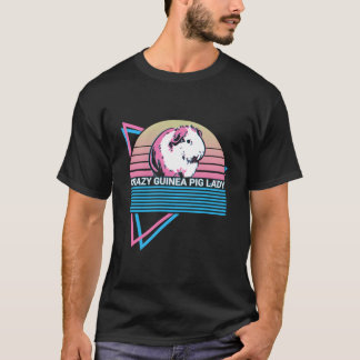 Verrückte Meerschweinchen-Dame Verrückte Meerschwe T-Shirt