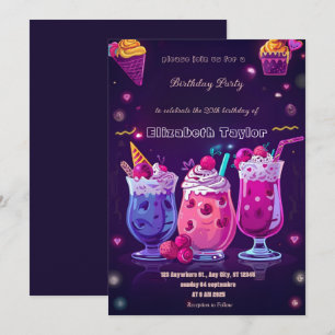 Verrückte Milkshake-Party-Einladung – Bunt Süß Einladung