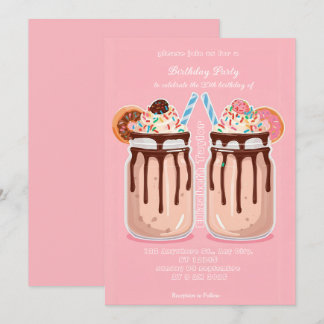 Verrückte Milkshake-Party-Einladung – Buntes Süßes Einladung