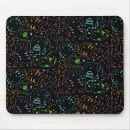 Verrückte niedliche Katzen-buntes Mousepad