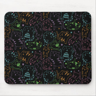Verrückte niedliche Katzen-buntes Mousepad