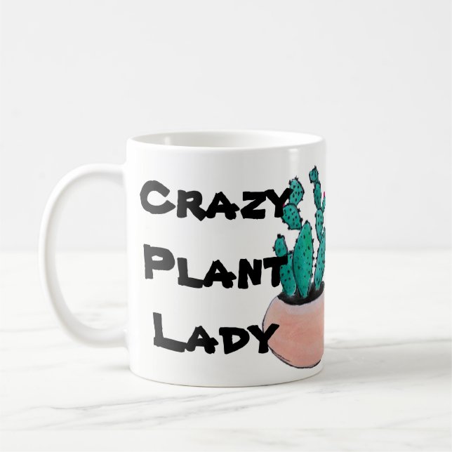 Verrückte Pflanzen-Dame Kaffeetasse (Links)