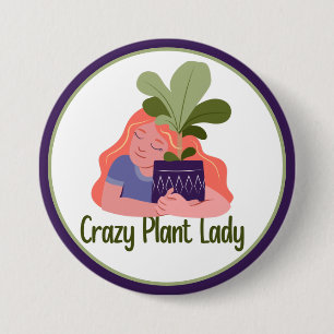 Verrückte Pflanzen-Lady-Knopf Button