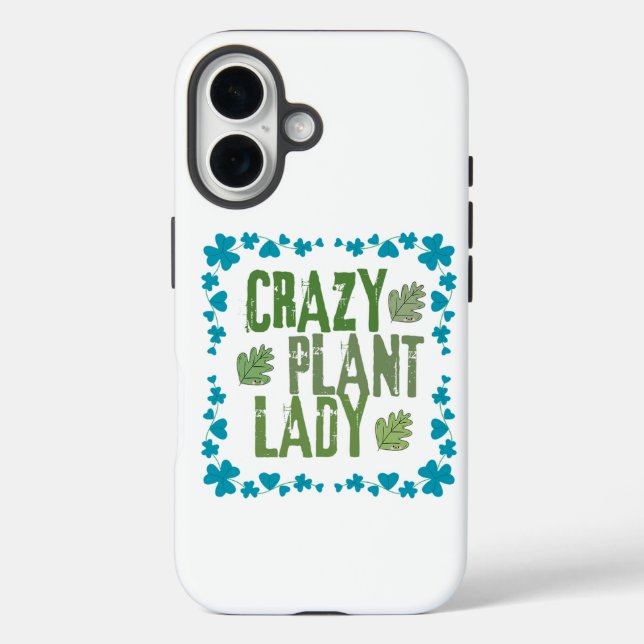 Verrückte Pflanzenlady iPhone 16 Hülle (Rückseite)