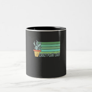 Verrückte Pflanzenlady Zweifarbige Tasse