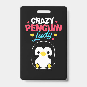 Verrückte Pinguin Dame Ausweis