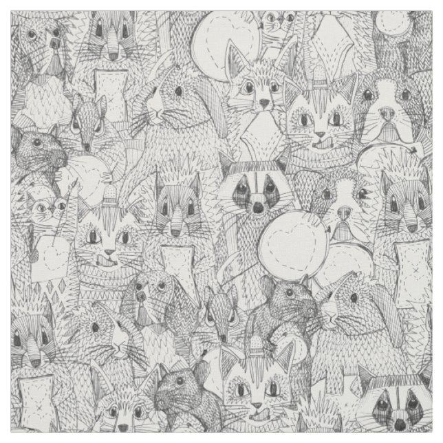 verrückte Querstichlebewesen Stoff (Muster)