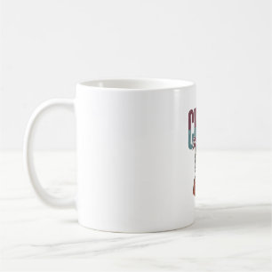 Verrückte Rappa-Katze Vintage-Stich T-Shirt Design Kaffeetasse