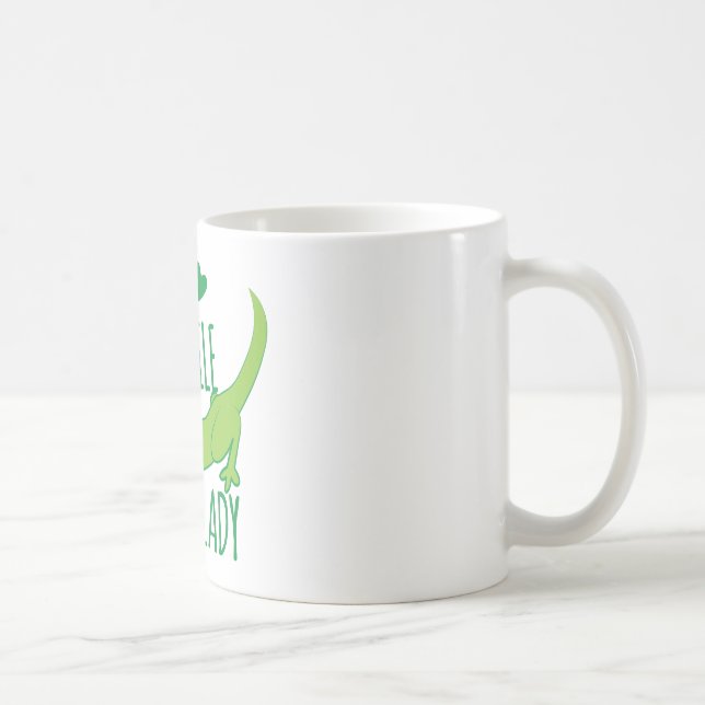 Verrückte Reptildame Kaffeetasse (Rechts)