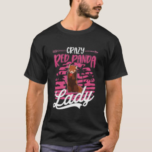 Verrückte Rote-Panda-Dame Rotes Panda T-Shirt