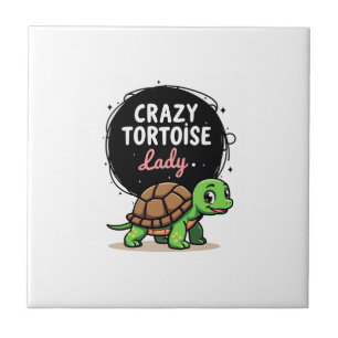 Verrückte Schildkröten-Dame Schildkröten Mama Frau Fliese