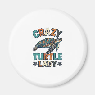 Verrückte Schildkröten-Dame Vintage Meeresschildkr Magnet