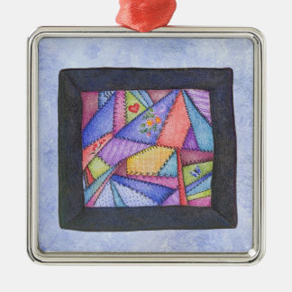Verrückte Steppdecken-Originalvorlage Silbernes Ornament