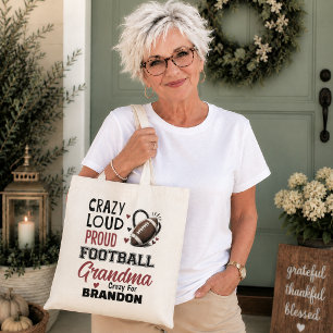 Verrückte stolze laute Fußball-Oma  Tragetasche