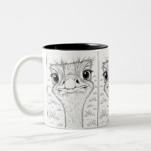 Verrückte Straußen-Tasse Zweifarbige Tasse