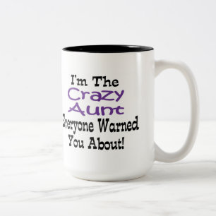 Verrückte Tante Mug Zweifarbige Tasse