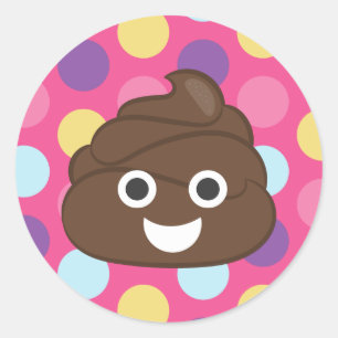 Verrückte Tupfen Poo Emoji Aufkleber