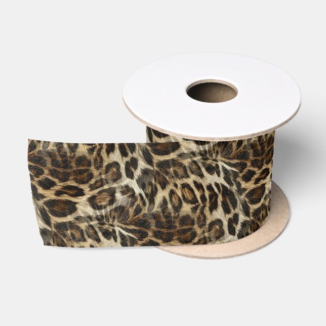 Verrückte und schicke Leopard-Stellen-lederner Satinband (Spule)