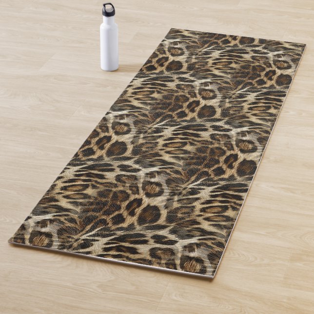 Verrückte und schicke Leopard-Stellen-lederner Yogamatte (Beispiel)