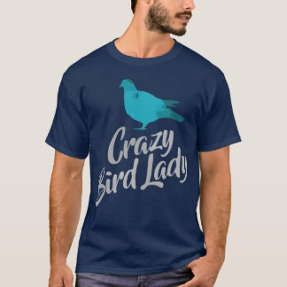 Verrückte Vogel-Lady-Familienjunge T-Shirt