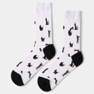 verrückte Wasserfarben-Katzensocken Socken