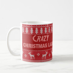 Verrückte Weihnachtsdame Kaffeetasse