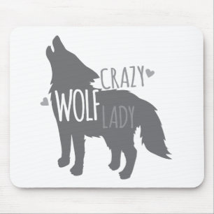 verrückte Wolfdame Mousepad
