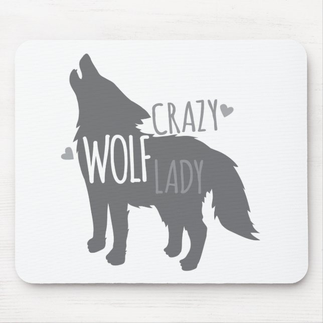 verrückte Wolfdame Mousepad (Vorne)