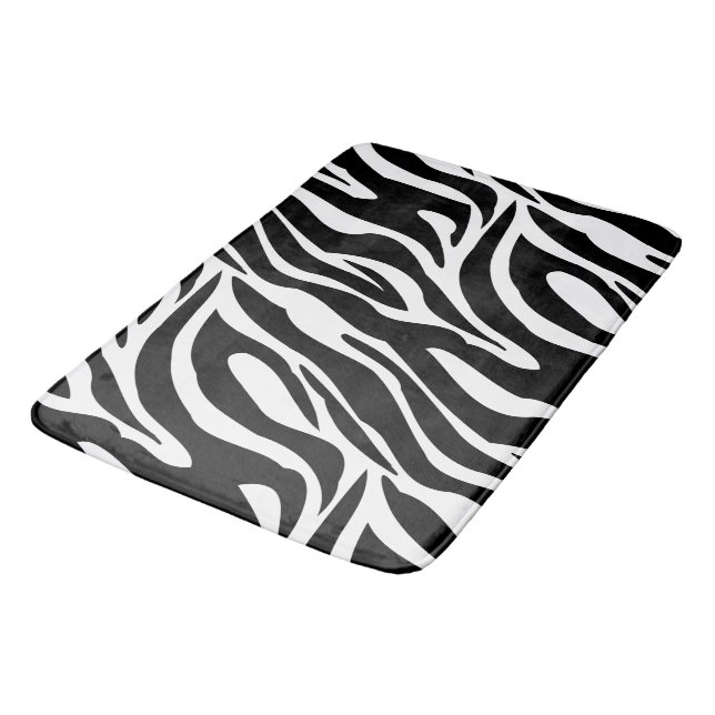 Verrückte Zebra-Streifen Badematte (Schrägansicht)